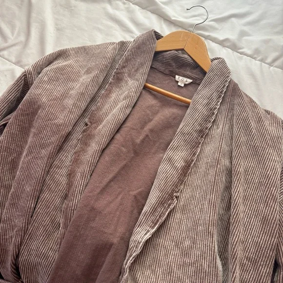 POL Oversized Open Raw Hem Corduroy Blazer Size Large - Picture 4 of 13